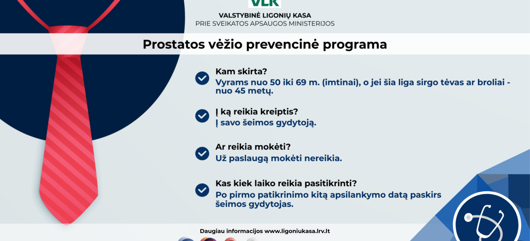 Ligonių kasos kviečia vyrus pasitikrinti dėl prostatos vėžio