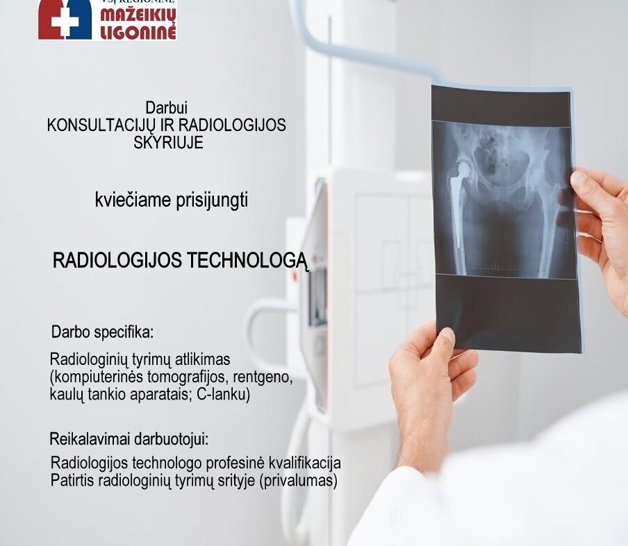 Kviečiame prisijungti radiologijos technologą