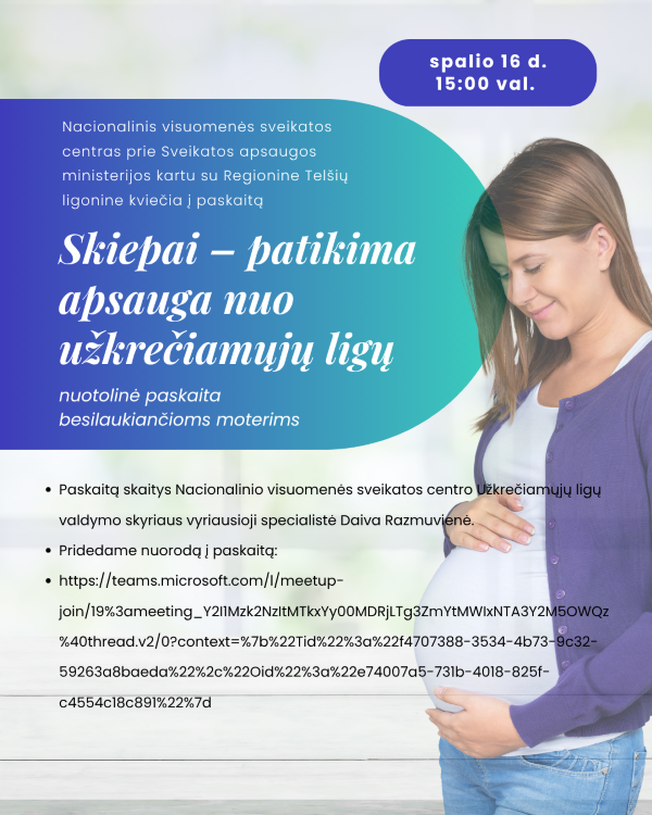 Kviečiame į nuotolinę paskaitą „Skiepai – patikima apsauga nuo užkrečiamųjų ligų”