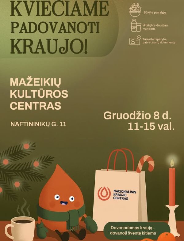 Kviečiame dovanoti kraują