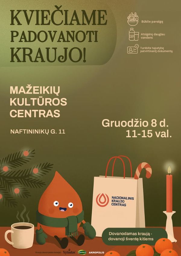 Kviečiame dovanoti kraują