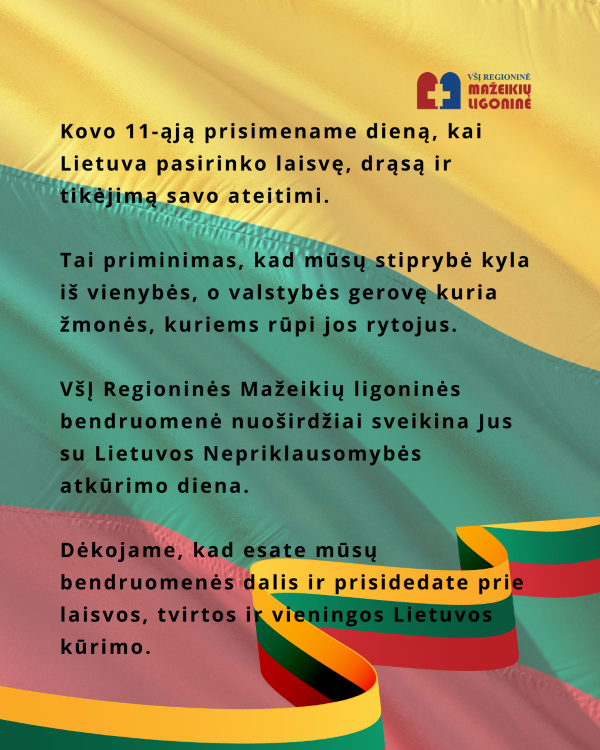 Sveikiname su Lietuvos Nepriklausomybės atkūrimo diena!