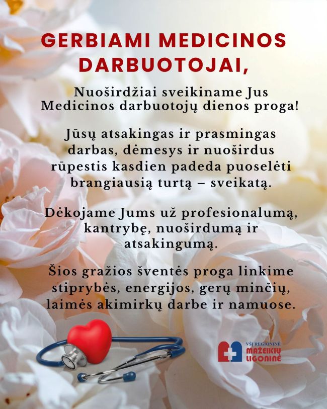 Sveikiname su Medicinos darbuotojų diena!